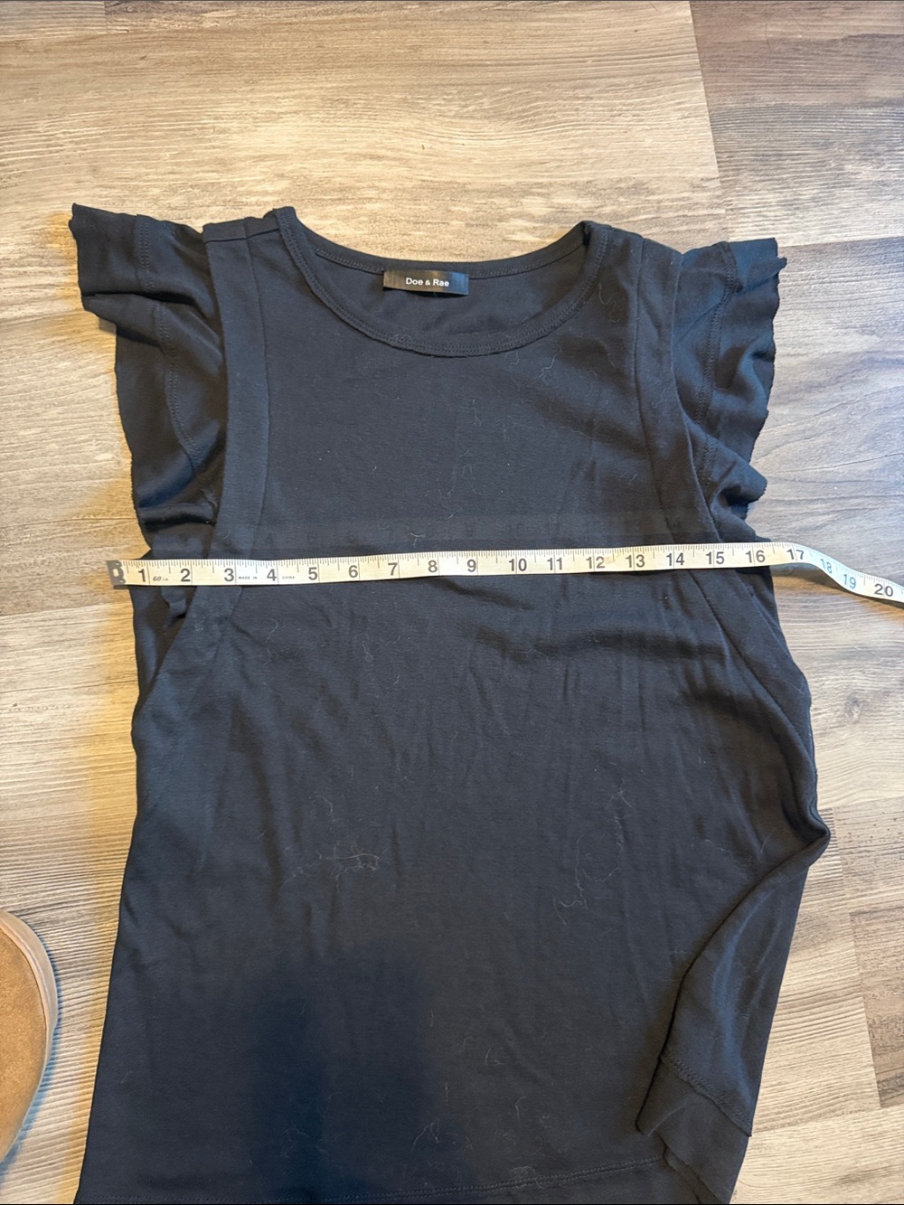 Doe & Rae Black Ruffle Sleeve Tank Top - Picture 2 of 3